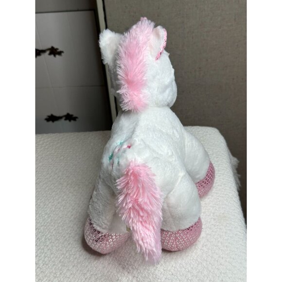Dan Dee Plush Unicorn Stuffed Animal Pink Sequin Stars Embroidered Eyes Toy Gift - Picture 4 of 9